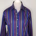 Marks & Spencer Autograph Purple Stripe Floral Accent Dress Shirt Size 42 16.5