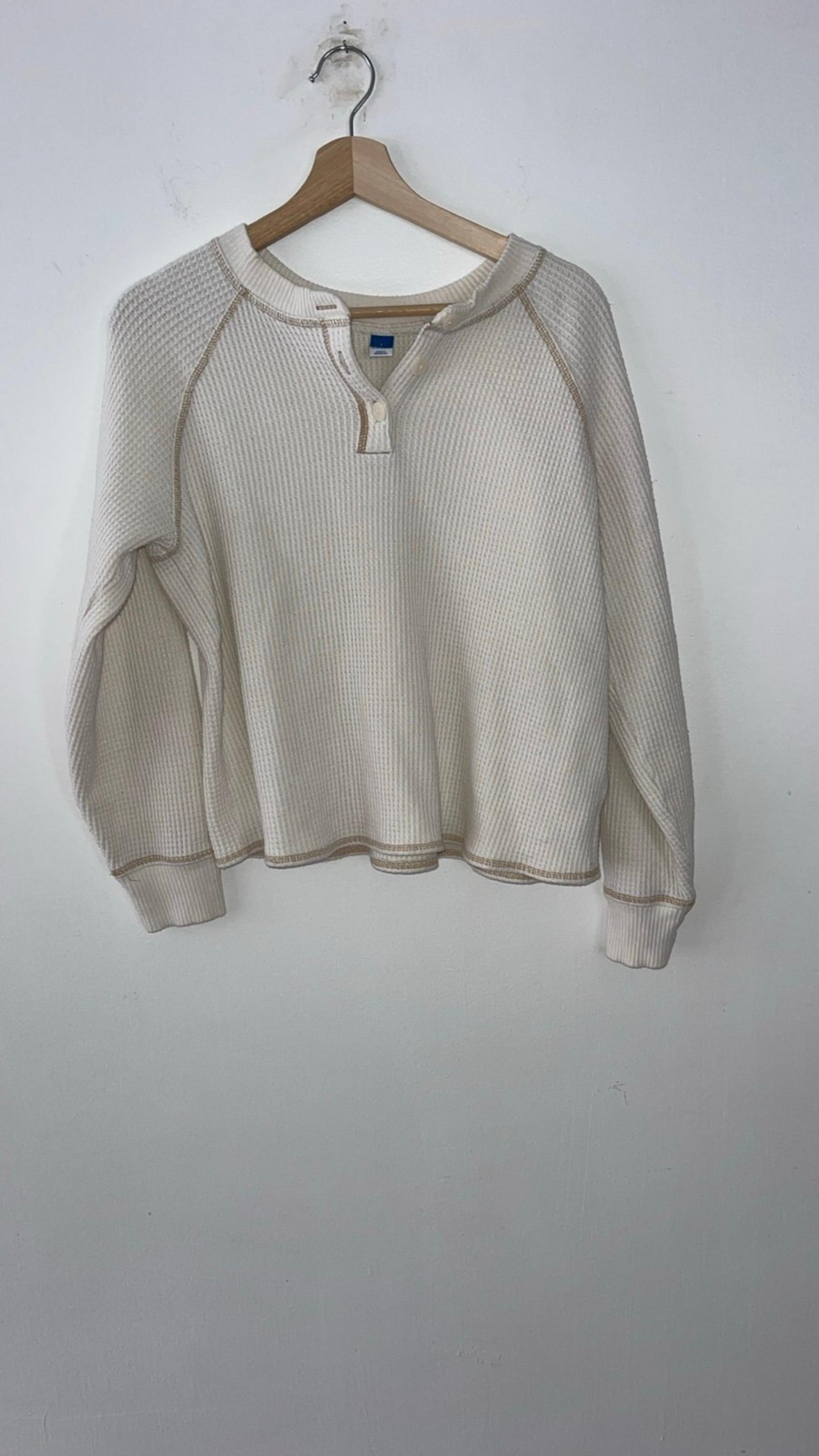 Old Navy Cream Waffle Knit Top