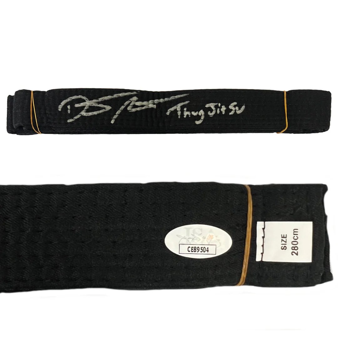 UFC Dustin Poirier Autographed Signed Black Belt Inscribed JSA COA