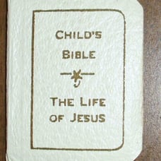 ANTIQUE 1932 MINI WHITE RED CHILD BIBLE