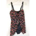 Ralph Lauren Plus Sz 18W Black Floral Chiffon Overlay One Piece Swimsuit Modest