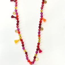 Kate Spade Pretty Poms Beaded Tassel Pendant Necklace