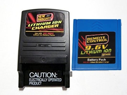 Combo 9.6v / 600 mah Lithium ION Battery w/ AC Charger for New Bright RC Truck