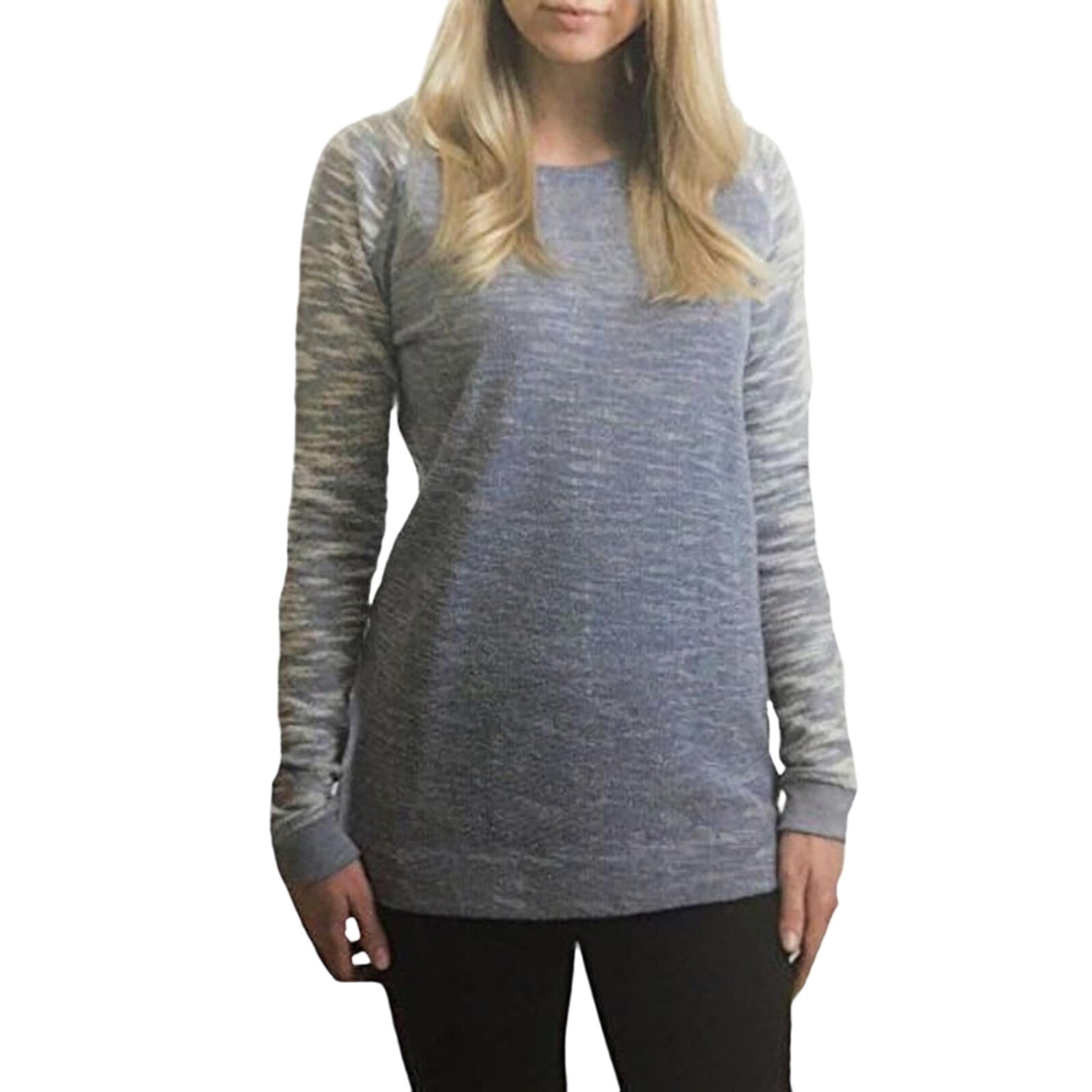 Champion Authentic Athletic Women's Crew Neck Sweatshirt Marled Blue Size Large