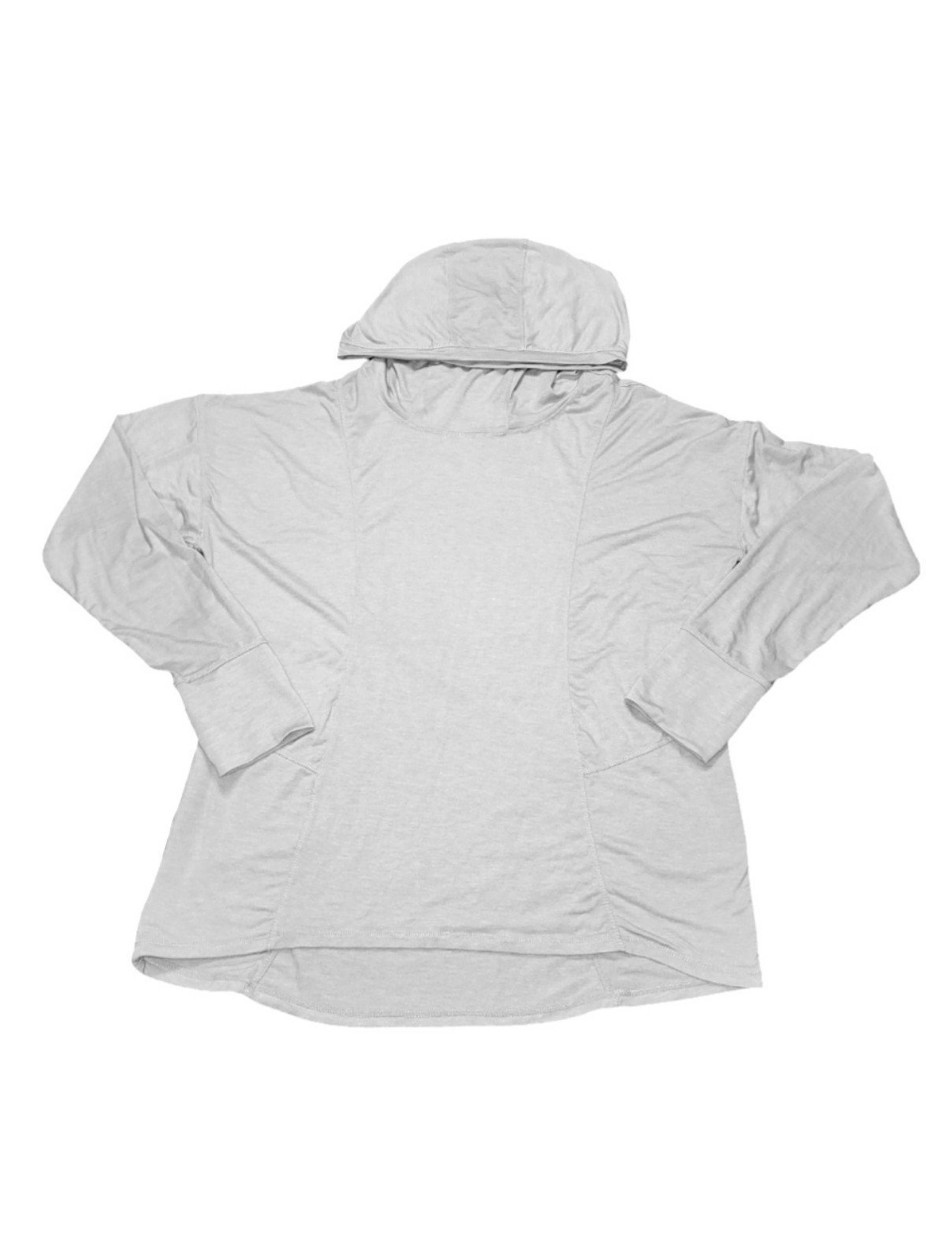 90 Degree by Reflex Women's High Neck Zip Pocket Hoodie  in Light Grey Size.14.
