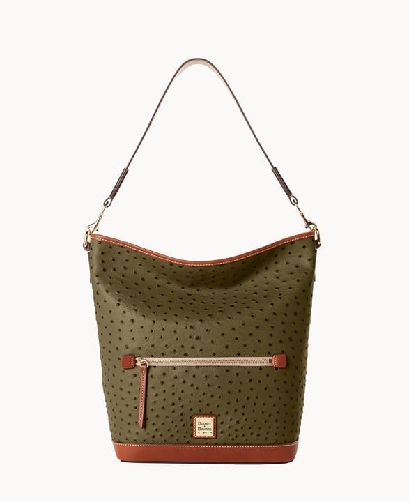 Dooney & Bourke OLIVE Ostrich Hobo MSRP 468 USPS Insured Shipping!