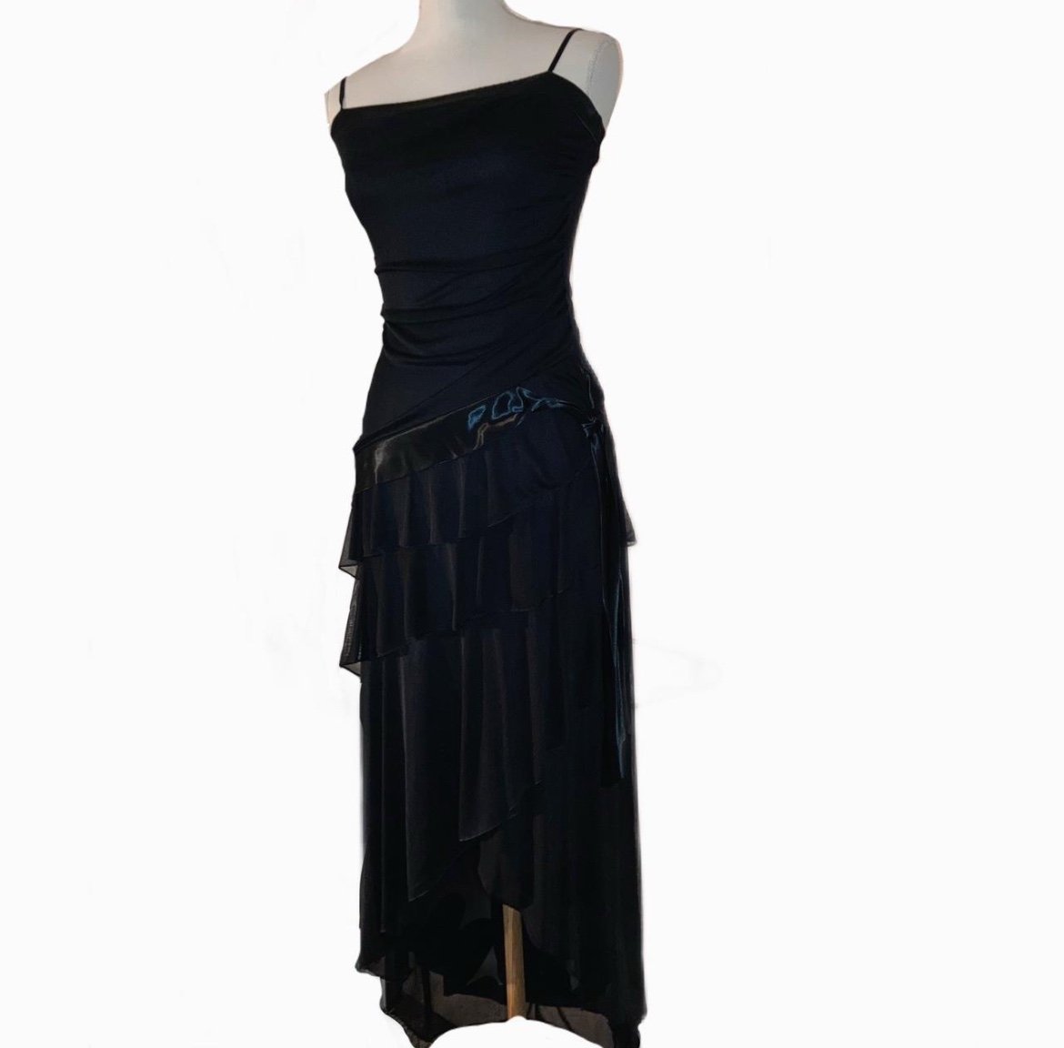 long black goth ruffled dress