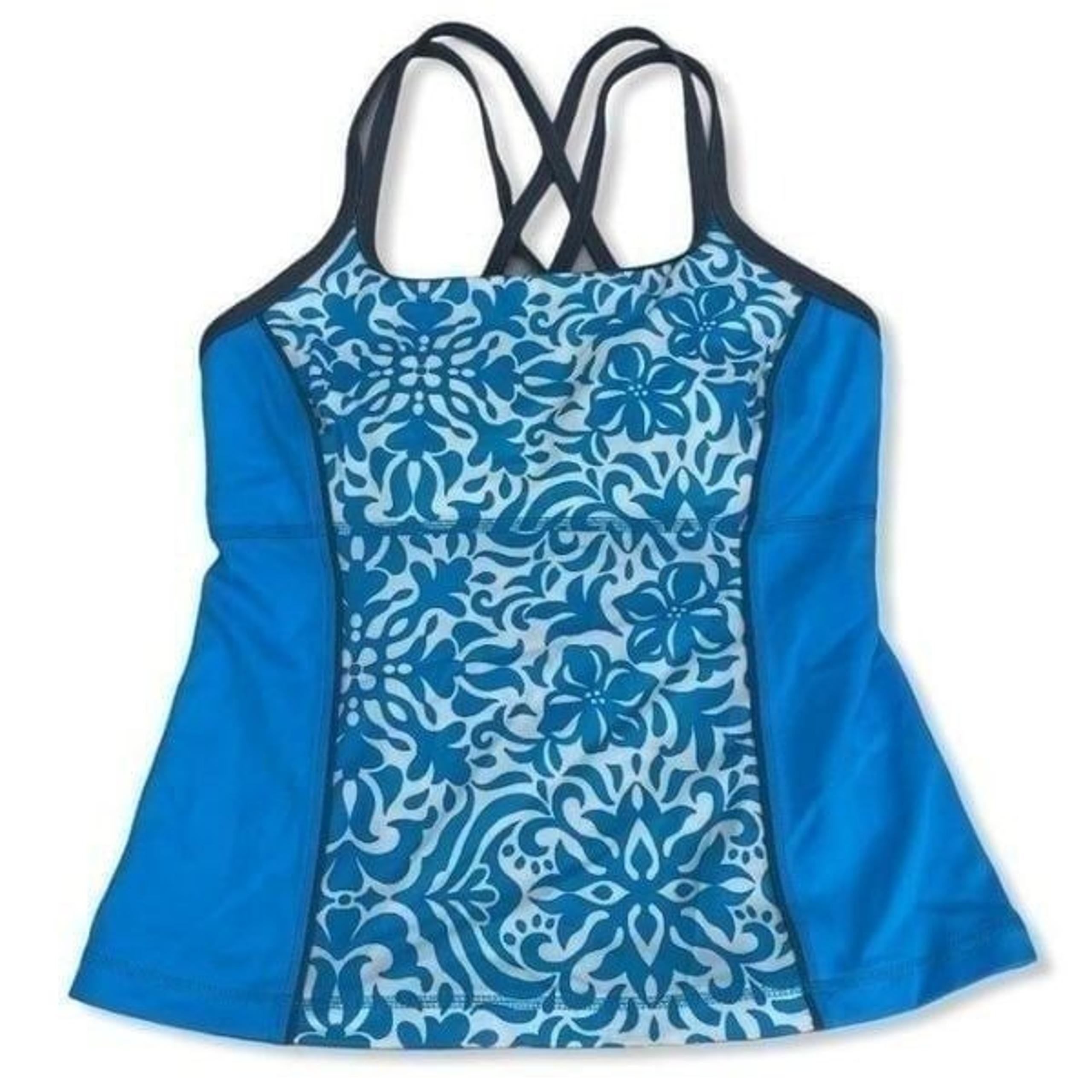 Lands' End batik Tankini top sz 2