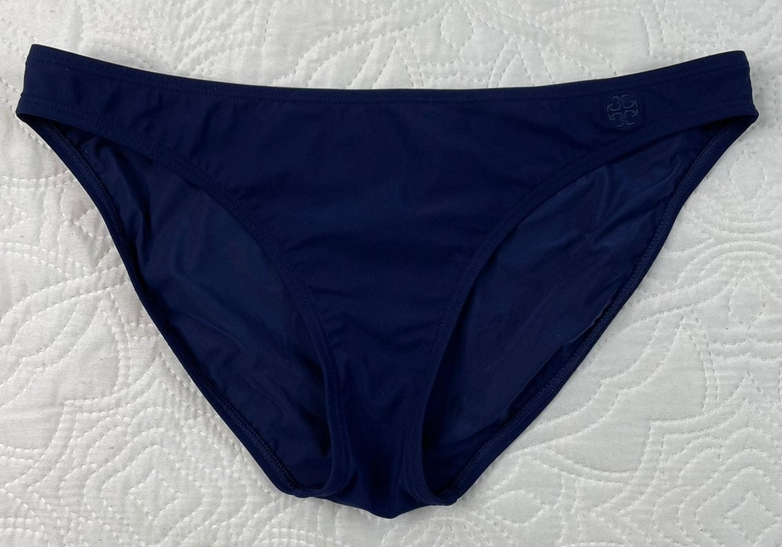 TORY BURCH BIKINI BOTTOM HIPSTER SOLID NAVY BLUE