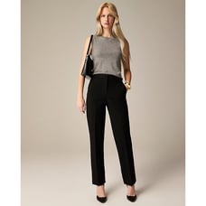 J. Crew Kate straight-leg pants in stretch velvet Black 12 New Womens Trousers