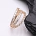 14 Karat Gold Triple Hoop Sparkle Rows Seamless Clicker Hoop Ring - 10mm