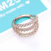 14 Karat Gold Triple Hoop Sparkle Rows Seamless Clicker Hoop Ring - 10mm
