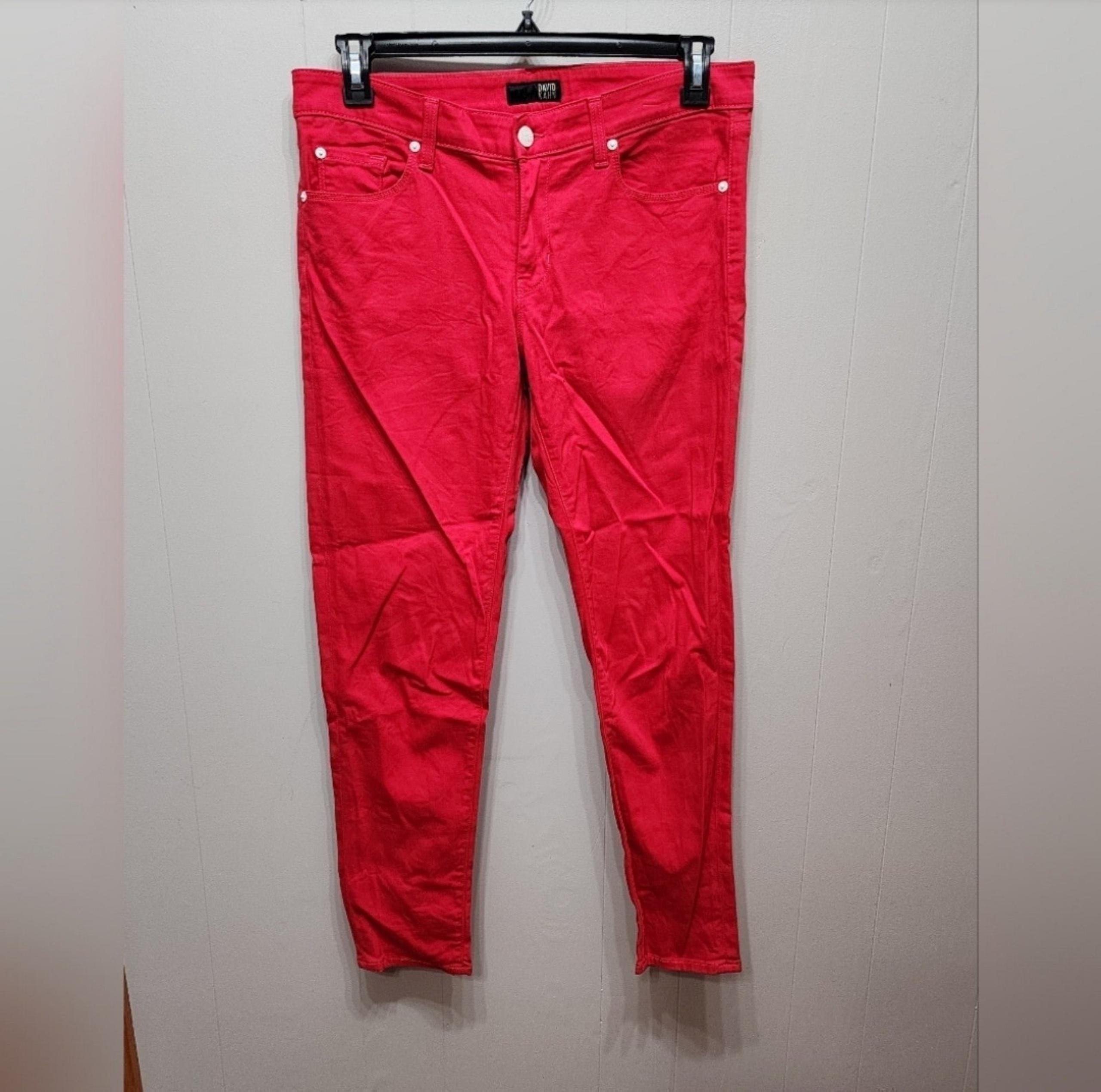 David Khan Jeans Red Power Stretch Size 31 Power Stretch Casual Comfortable B324