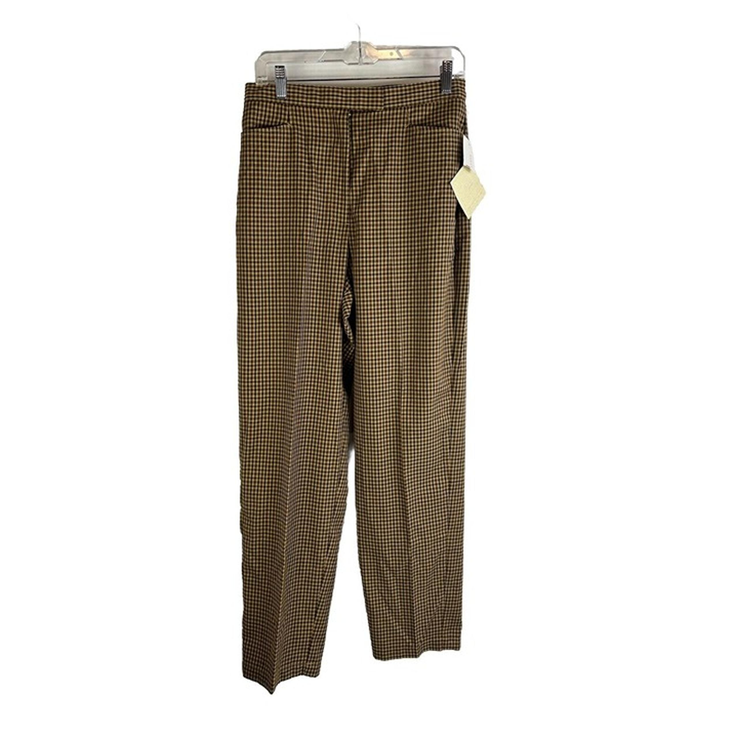 NOS Vintage 90s Womens 12 Houndstooth Plaid High Rise Trousers Dress Pants