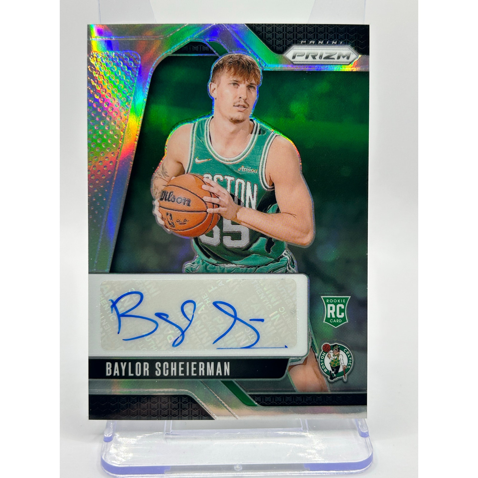 2024-25 Panini Prizm Baylor Scheierman Rookie Silver Auto Boston Celtics RC