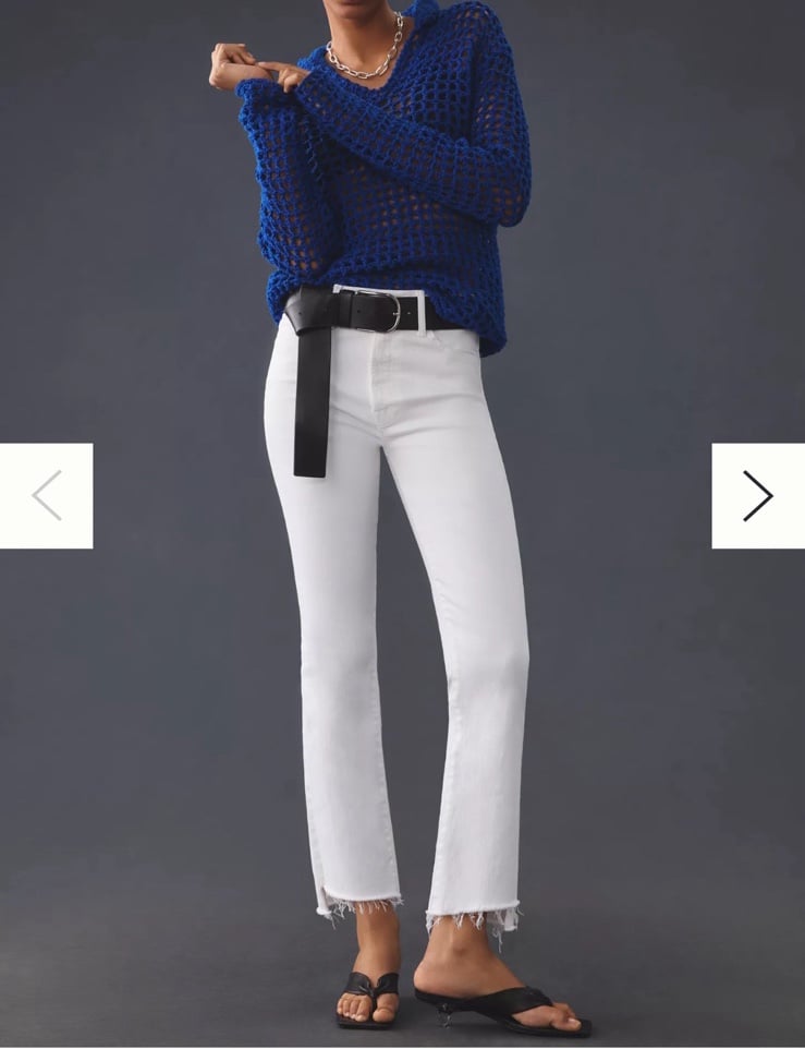 Pilcro and the Letterpress White Capri Jeans Raw Hem 32