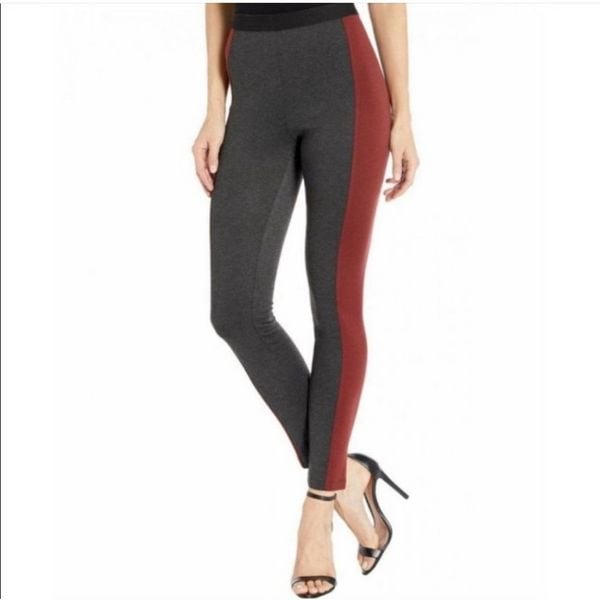 NWT BCBGMAXAZRIA Burgundy/Gray Combo Knit Leggings