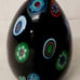 Vintage Handblown Black Murano Glass Millefiori Paperweight