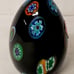 Vintage Handblown Black Murano Glass Millefiori Paperweight