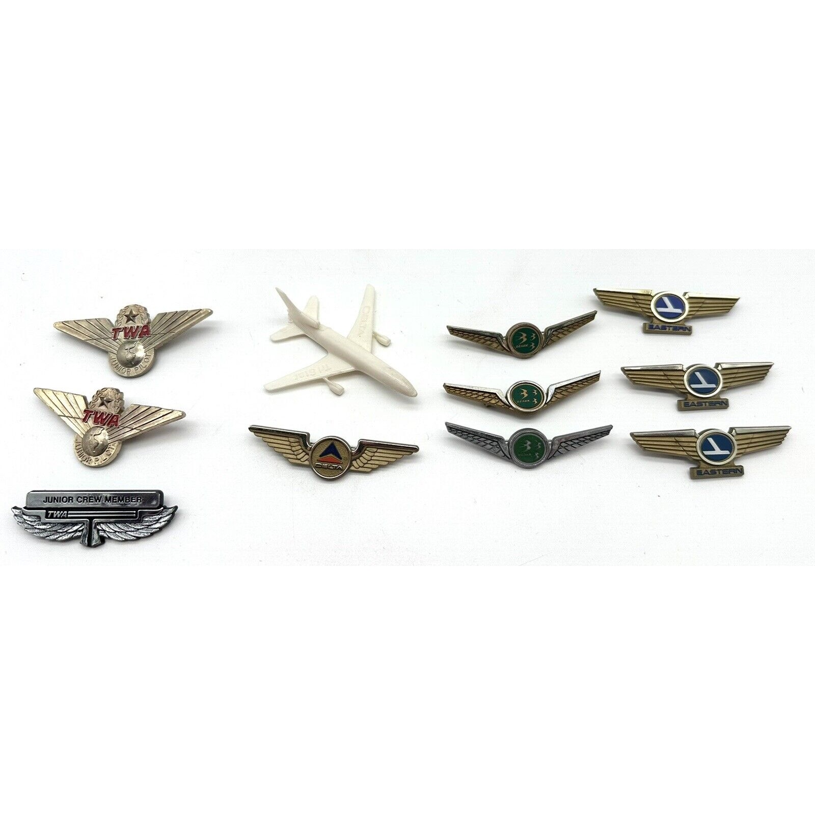 Vintage Collection Of Junior Pilot Lapel Wings Plastic TWA Delta Eastern Ozark