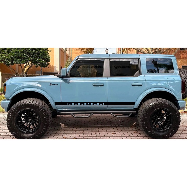 Custom Stripe BRONCO Side Vinyl Decals Set Ford Bronco 2021-2024 SUV Off Road Wi