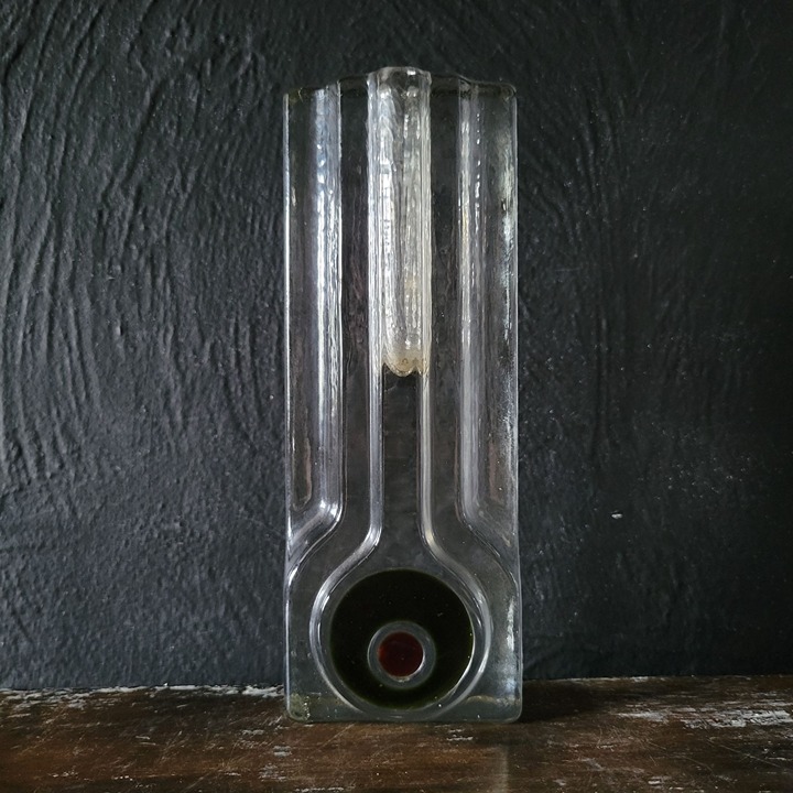 Vintage Walther Kristallglas Glass Block Bullseye Vase, Soliflor Vase / Bud Vase