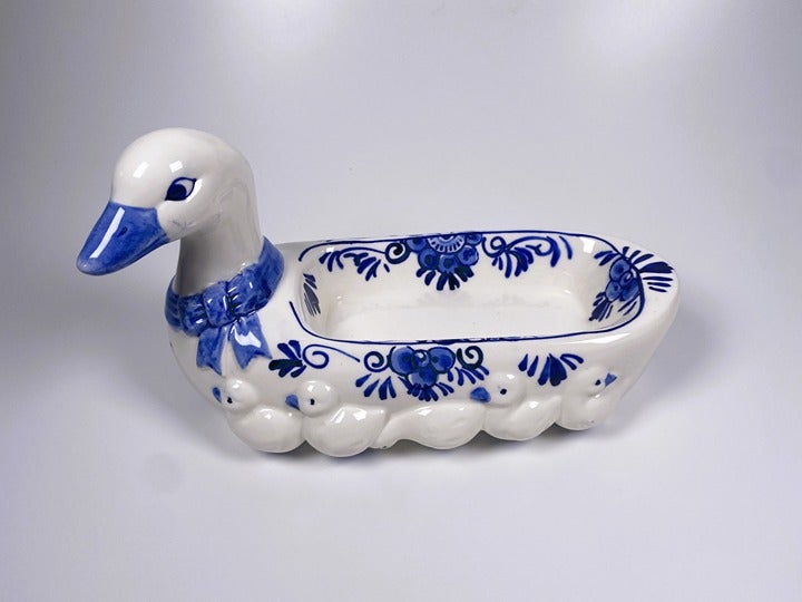 Vintage Blue Delft Vintage Duck & Duckling Butter Dish