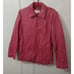 Liz Claiborne womens large 100% genuine leather jacket rose pink full zip