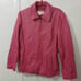 Liz Claiborne womens large 100% genuine leather jacket rose pink full zip