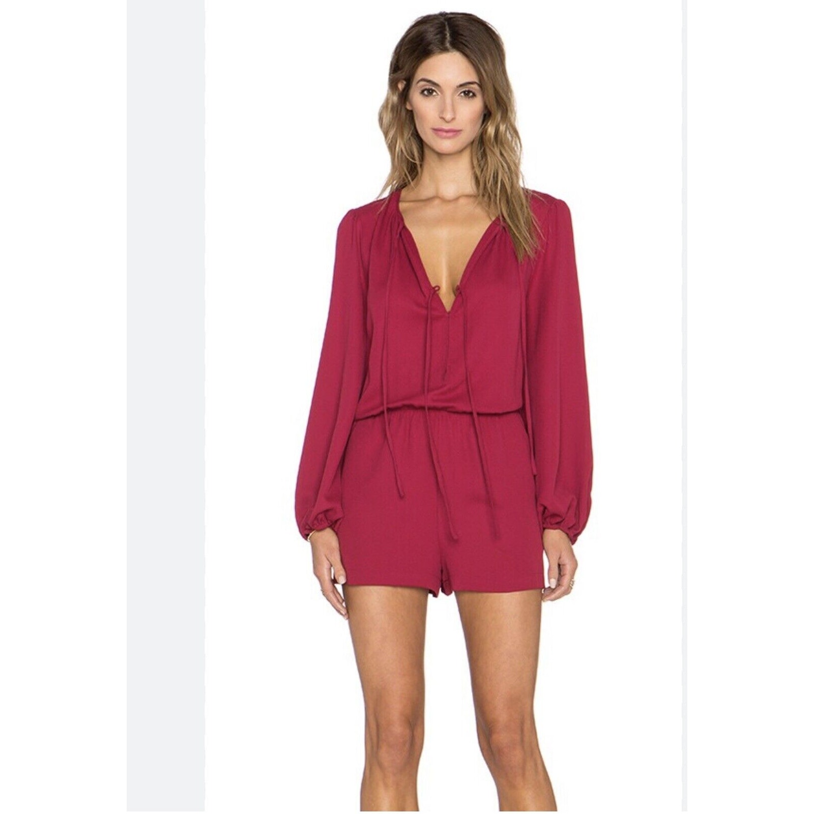 NEW BCBG MAX AZRIA RUBY NANCIE PEASANT BOUSE ROMPER Size M