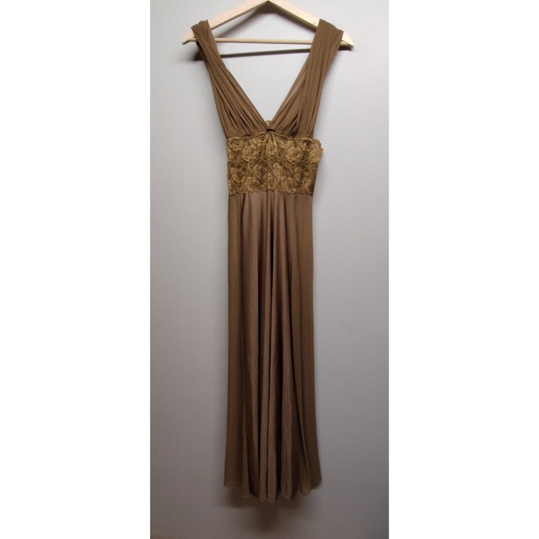 Egy France Nightgown Women Size S Bronze Lightweight Sexy Lace Romantic Intimate