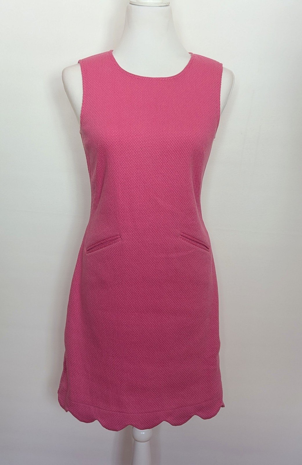 Women's Pink Sarah Campbell Scalloped edge Cotton Dress Size XS