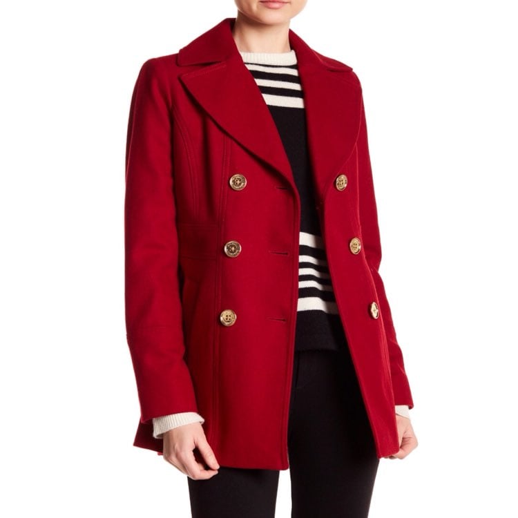 300 Michael Kors Wool Blend Peacoat Red