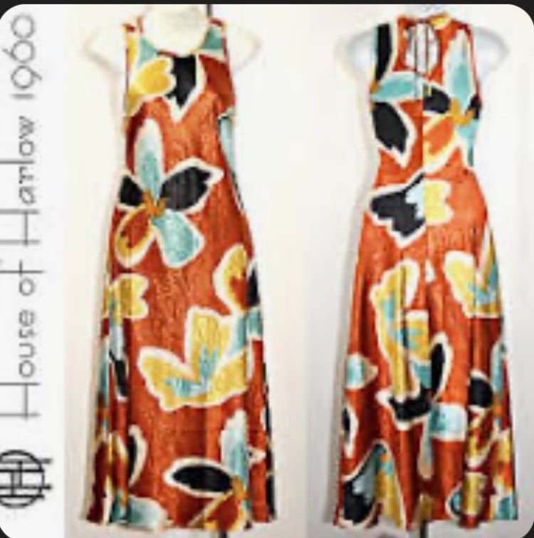 House of Harlow crinkle satin dress 52 inch NWT