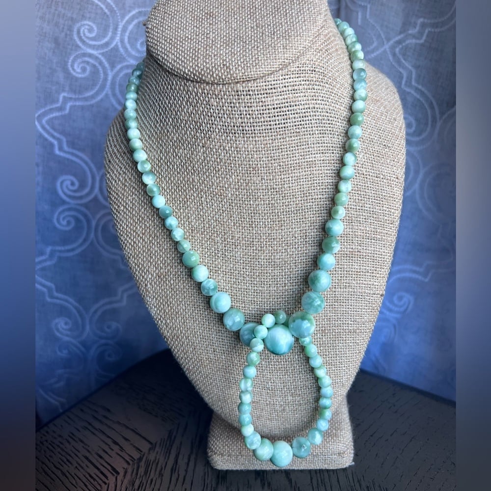 Green Larimar necklace set 19'
