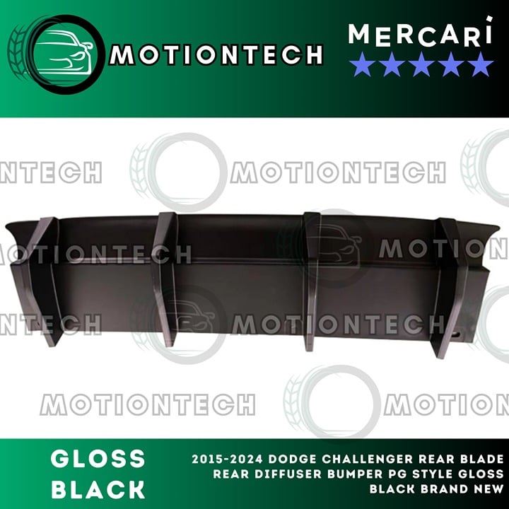 2015-2024 Dodge Challenger Rear Blade Rear Diffuser Bumper PG Gloss Black New
