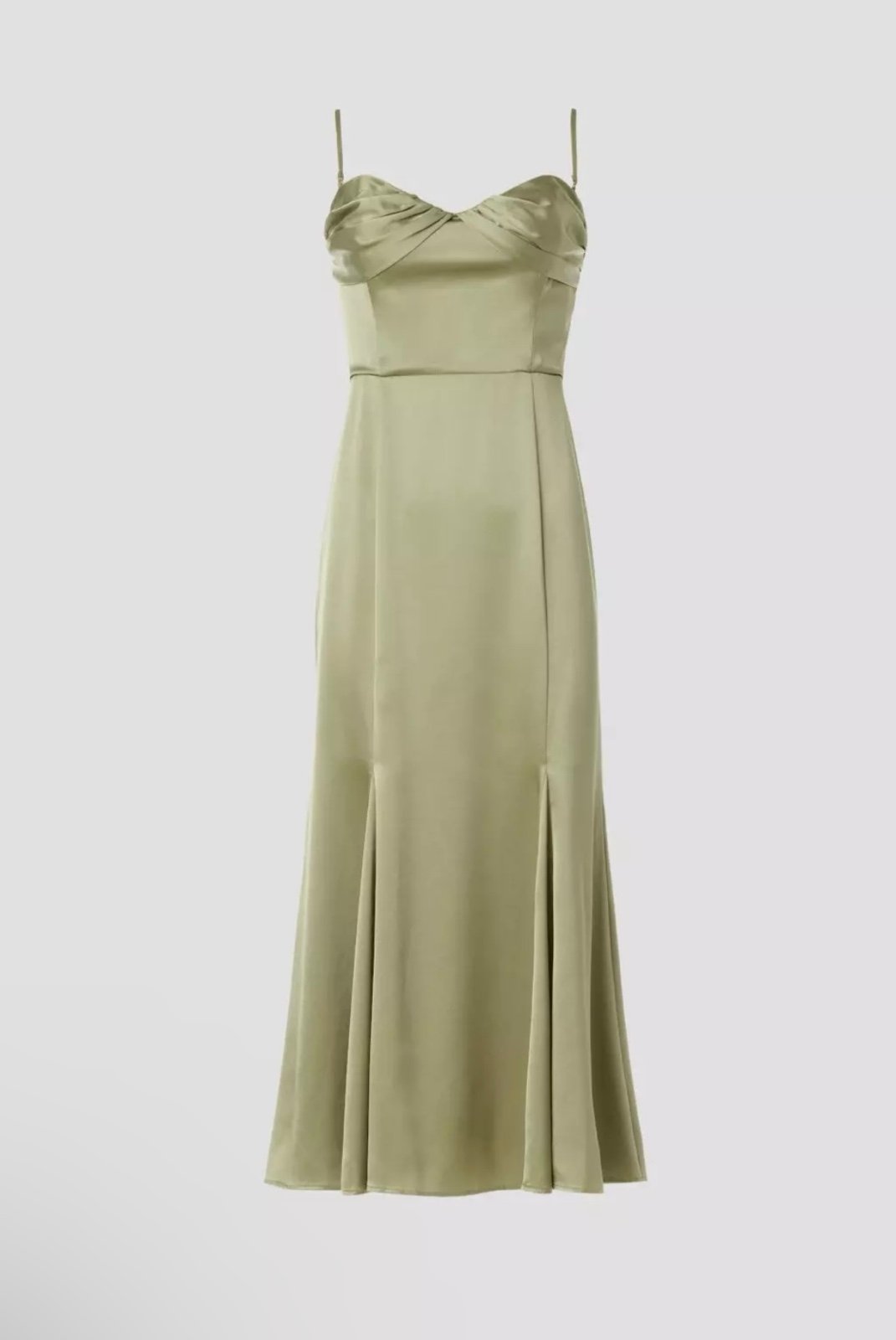 Reformation Hensley Satin Artichoke Green Dress 2 Formal Bridesmaid 298