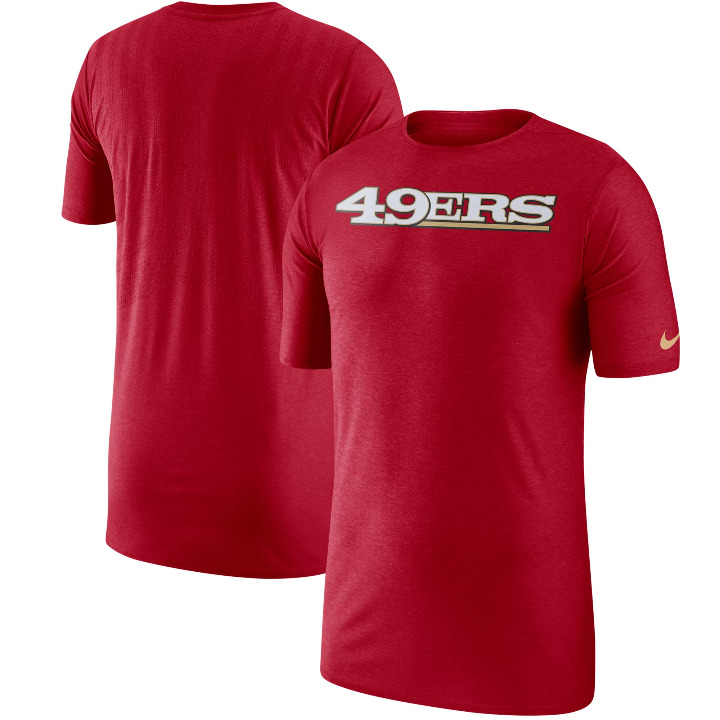Nike San Francisco 49ers Sideline Player UV Performance T-Shirt Men M 907190-687