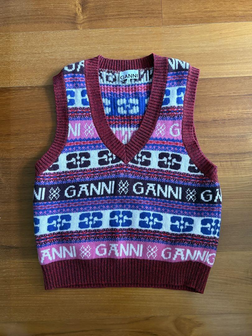 GANNI Logo Knit Vest S