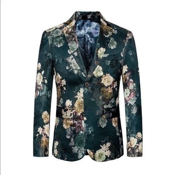 Men’s Jacquard Single Breasted Slim Fit Suit Blazer Prom Party Size 32 NWT