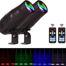 2Pcs LED Pinspot Light,4 in 1 Stage Lighting Mirror Ball Light w/ Remote Control