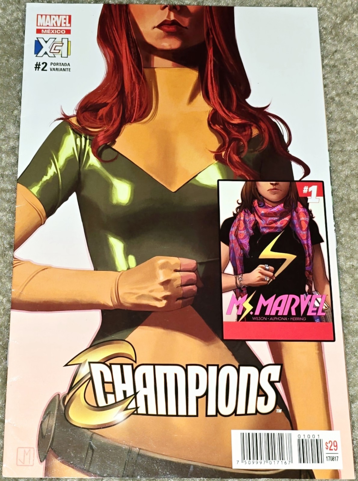 B Scarce VHTF Champions 3 MX 2 Jorge Molina XCI 2016 Ms. Marvel Foreign Variant