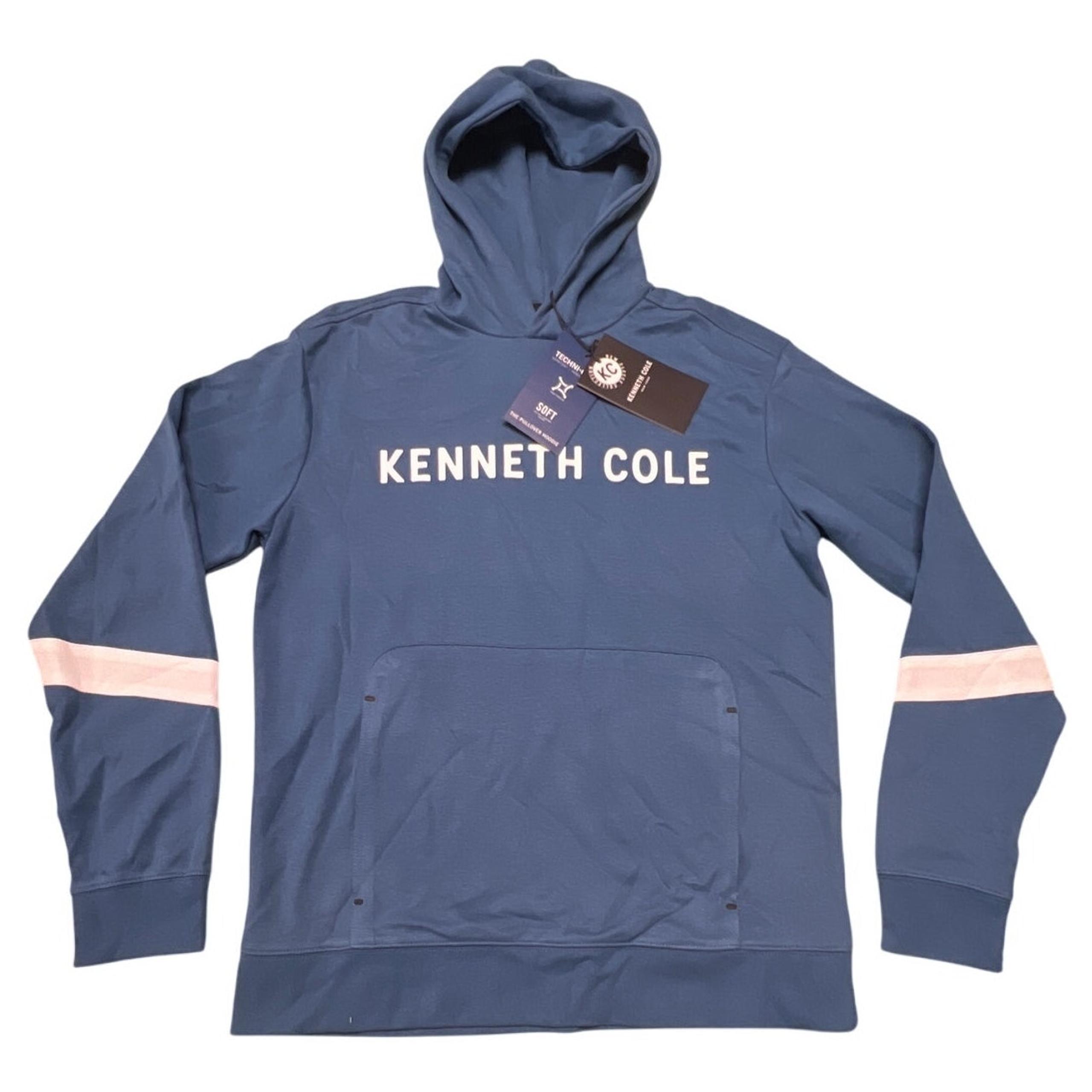 Kenneth Cole New York Men's Pullover Blue & White Hoodie Size Large New