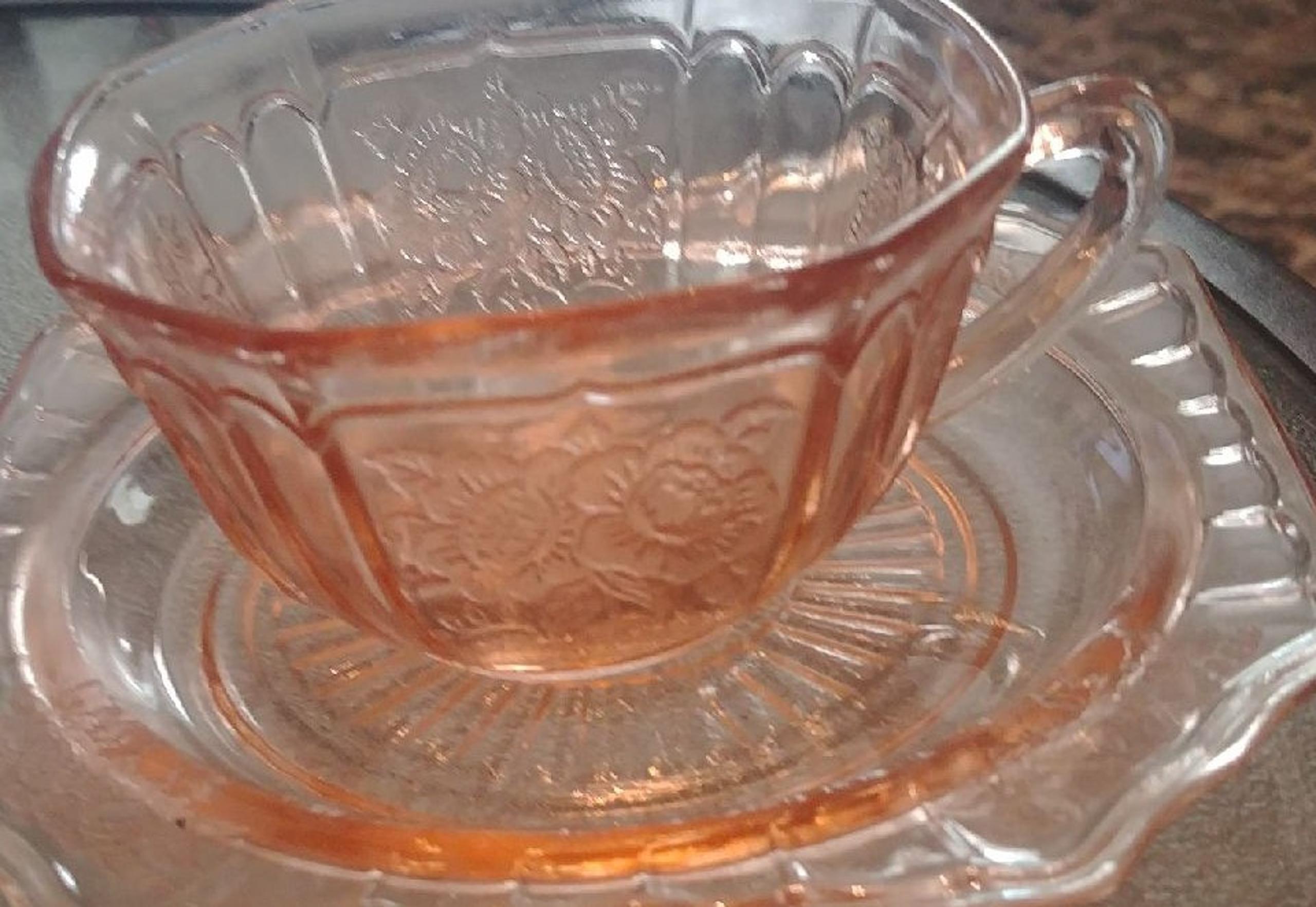 Pink cup and saucer