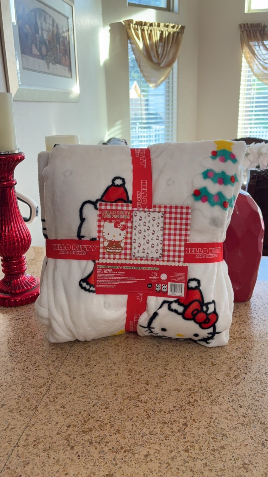 Hello kitty Christmas twin blanket