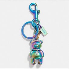 COACH HOLOGRAM TEDDY BEAR OIL SLICKED KEY FOB