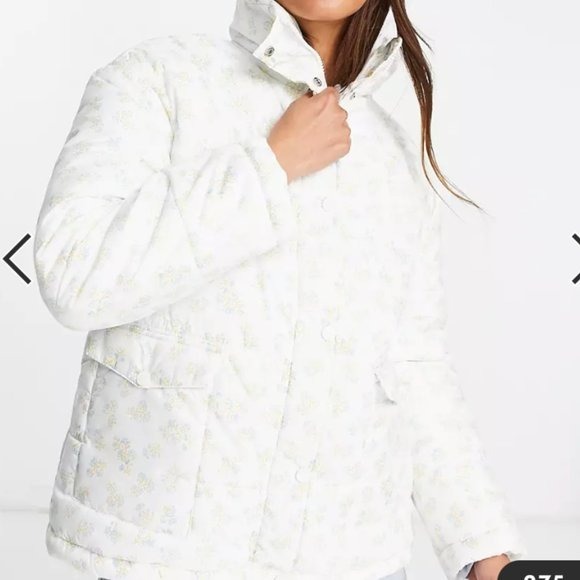 Neon Rose Women’s Vintage Ditsy Floral Puffer Jacket - Size 14