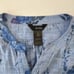 Ali Miles Lagenlook Top Floral Chambray Sequins Roll Up Tab Sleeves Petite Large