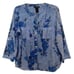 Ali Miles Lagenlook Top Floral Chambray Sequins Roll Up Tab Sleeves Petite Large