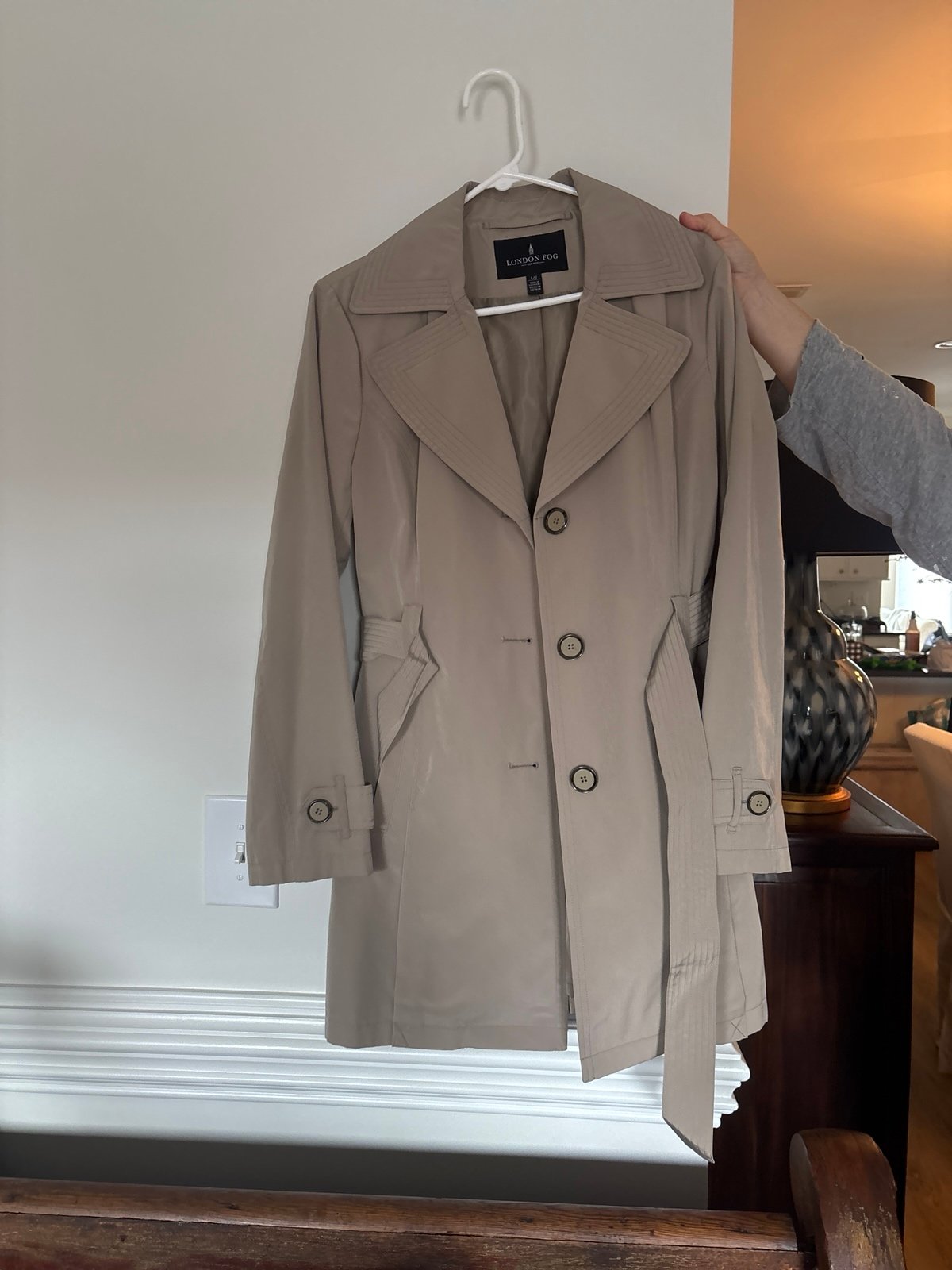 London Fog trench coat with hood